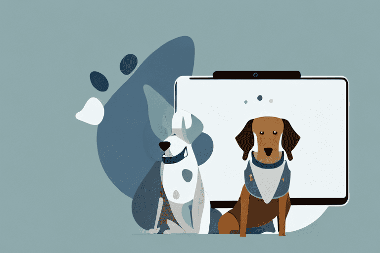 A quiet and peaceful dog wearing the pawperfect anti-bark dog trainer device