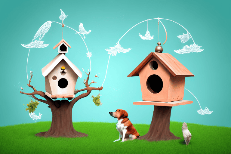 A whimsical birdhouse on a sturdy tree