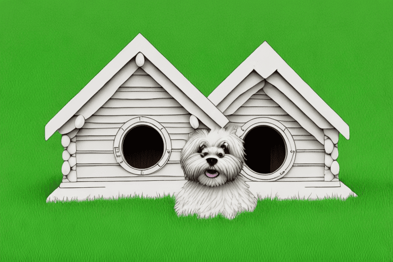 Several distinct styles of dog houses