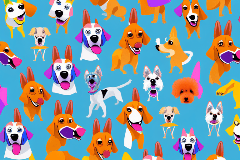 A variety of animated dogs
