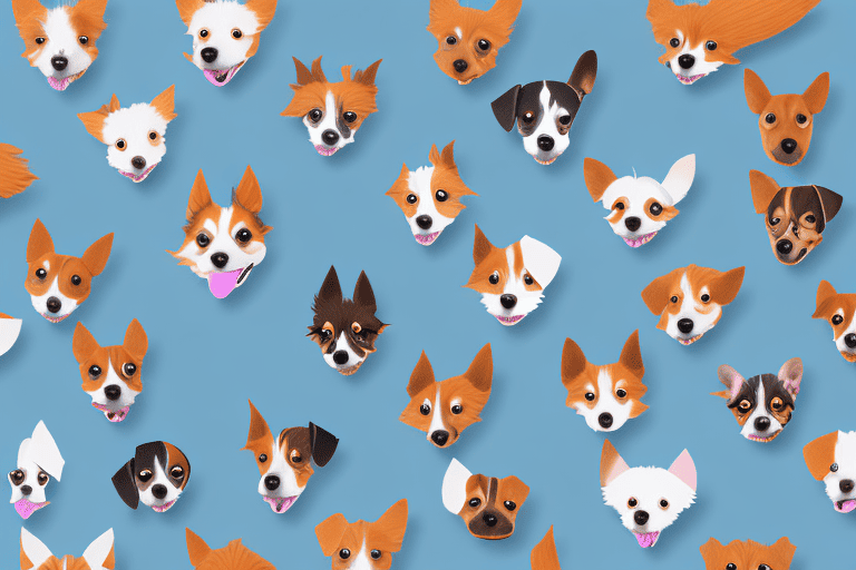 Various small breed dogs wearing different stylish and unique dog tags