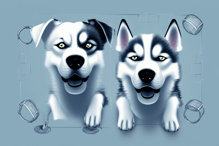 Several different dog breeds such as a husky