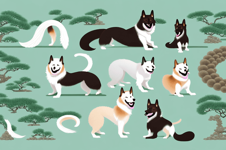 Several distinct japanese dog breeds