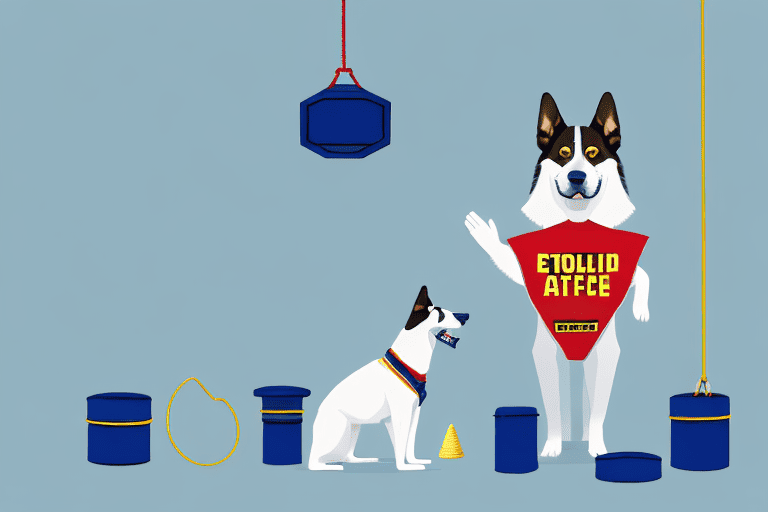 A well-trained protection dog standing alert