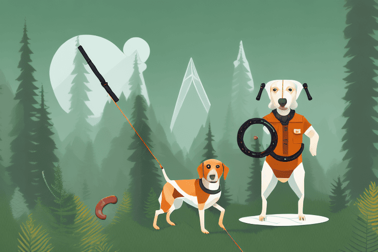 A hunting dog in training