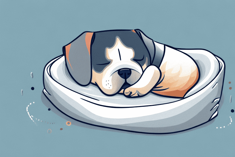 A dog peacefully sleeping in a cozy bed