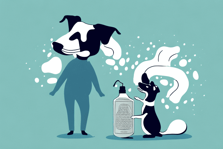 A curious dog sniffing a skunk