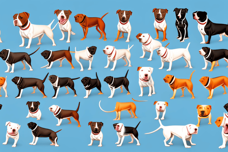 Several different types of pitbull dogs