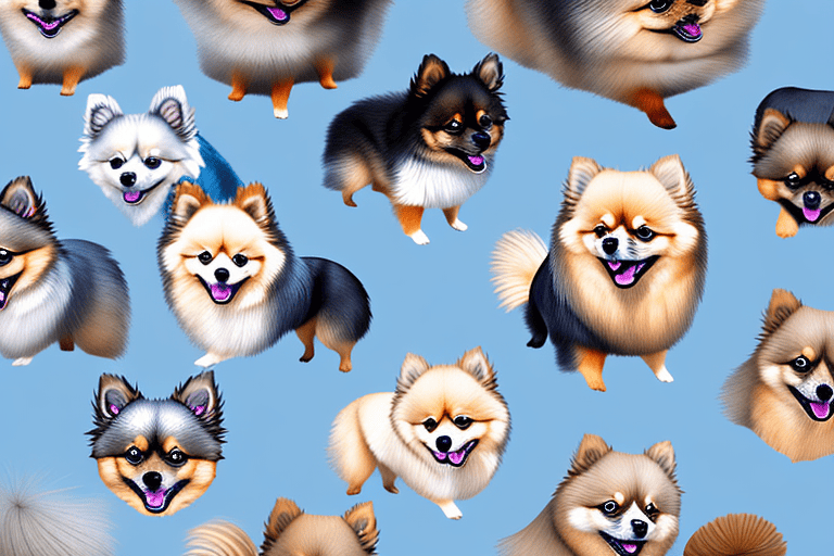 Several distinct types of pomeranian dogs showcasing their unique characteristics and variations in size