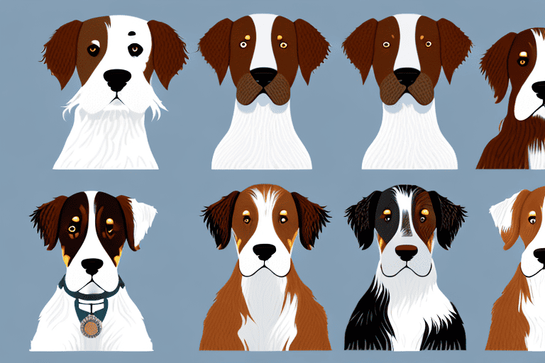 Various types of setter dogs like the english