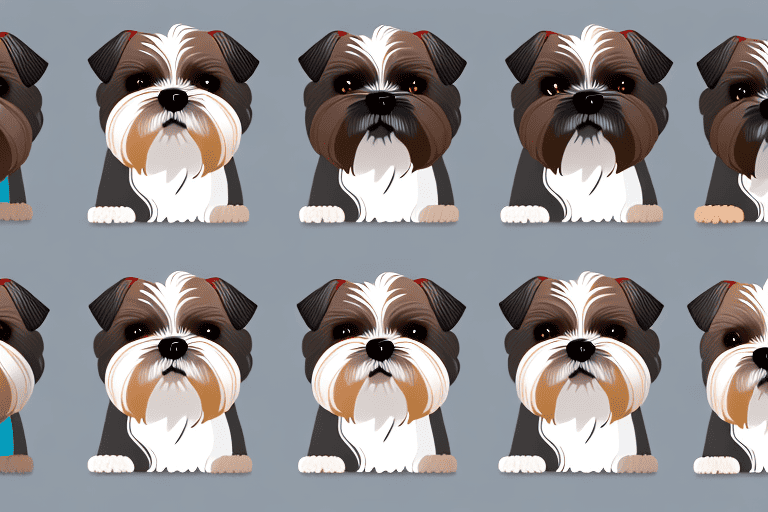 Several distinct types of shih tzu dogs