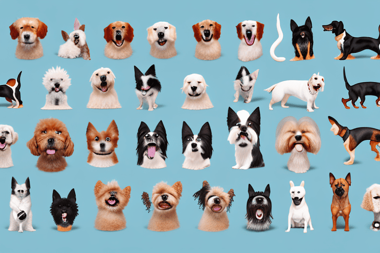 Various dog breeds showcasing different forms of aggression such as growling