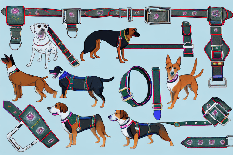 Several different types of dog belts