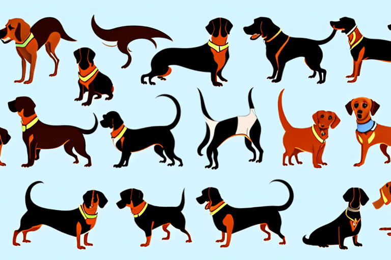Several different breeds of dogs