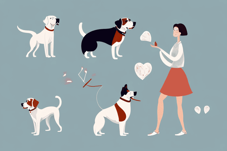 Various types of dogs in different romantic scenarios