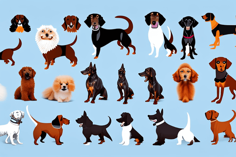 Various dog breeds showcasing their distinct coat types