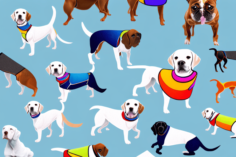 Several types of h-type dog harnesses