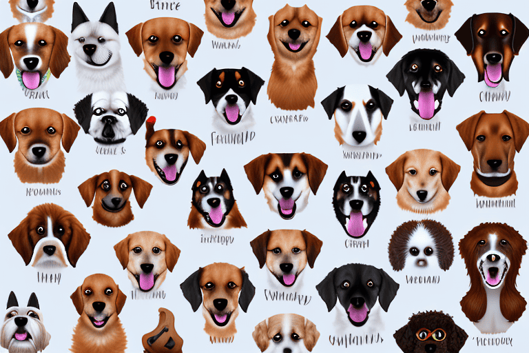 Several different types of dog heads