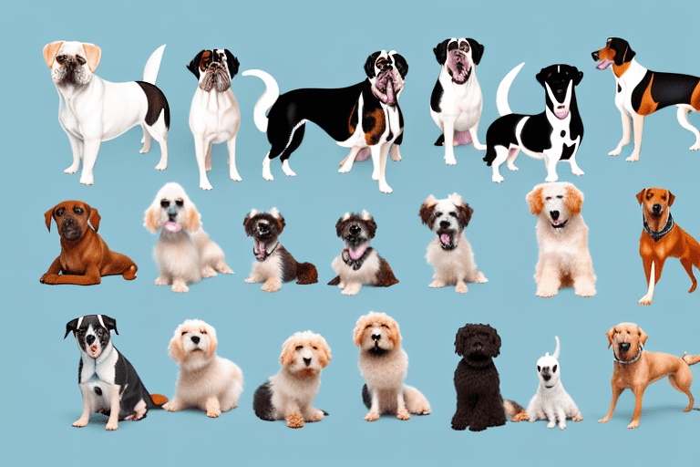 Several different breeds of dogs