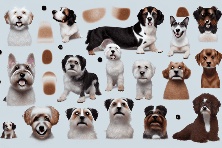 Several different breeds of dogs